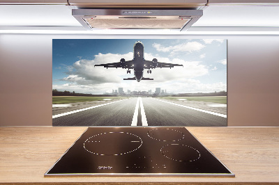 Glasrückwand für die küche Ein Flugzeug startet