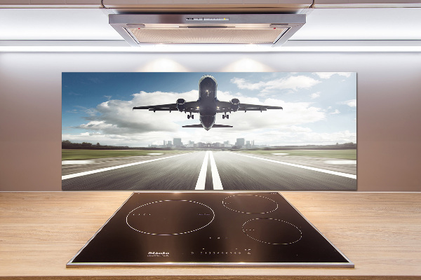 Glasrückwand für die küche Ein Flugzeug startet