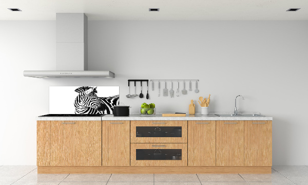 Küchen wandpaneel Zebra im Schnee