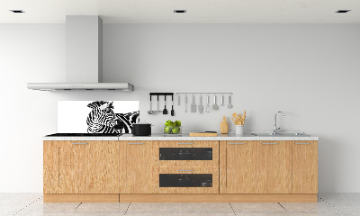 Küchen wandpaneel Zebra im Schnee