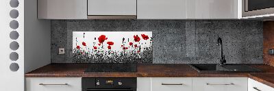 Platte für Küchenrückwand Mohnblumen