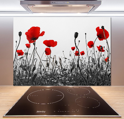 Platte für Küchenrückwand Mohnblumen