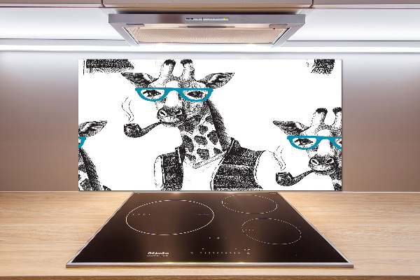 Küchen wandpaneel Giraffe mit Brille