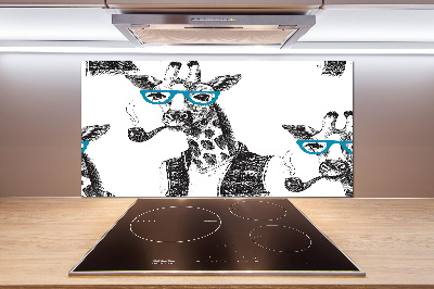 Küchen wandpaneel Giraffe mit Brille