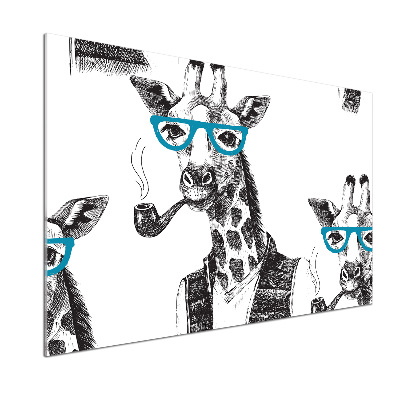 Küchen wandpaneel Giraffe mit Brille