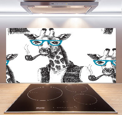 Küchen wandpaneel Giraffe mit Brille