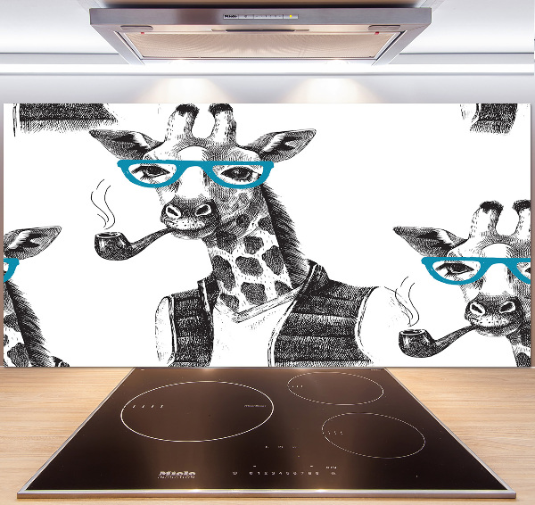 Küchen wandpaneel Giraffe mit Brille