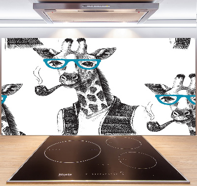 Küchen wandpaneel Giraffe mit Brille