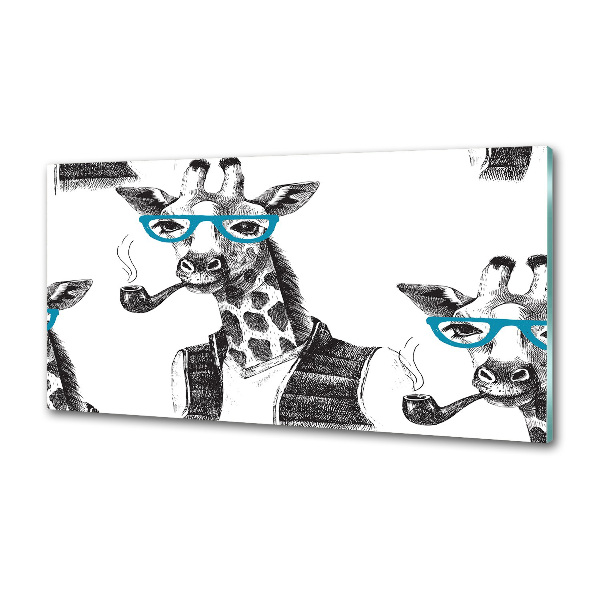 Küchen wandpaneel Giraffe mit Brille