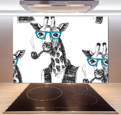 Küchen wandpaneel Giraffe mit Brille