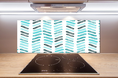 Platte für Küchenrückwand Blaues Fischgrätmuster