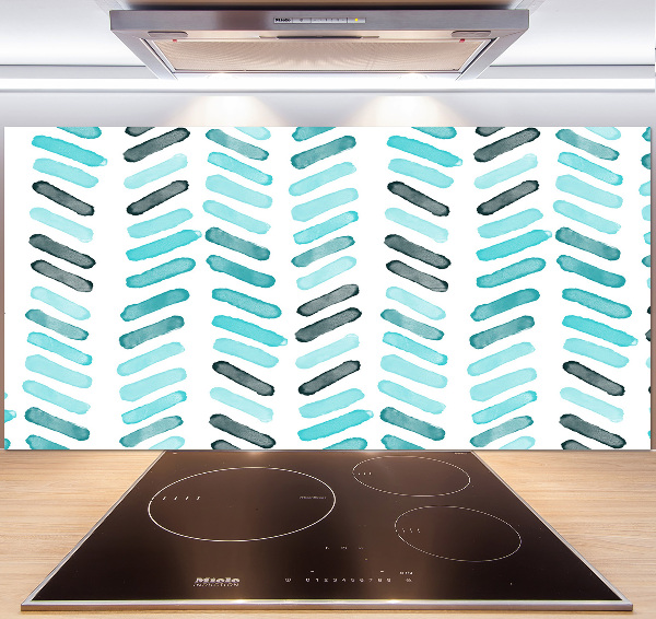 Platte für Küchenrückwand Blaues Fischgrätmuster