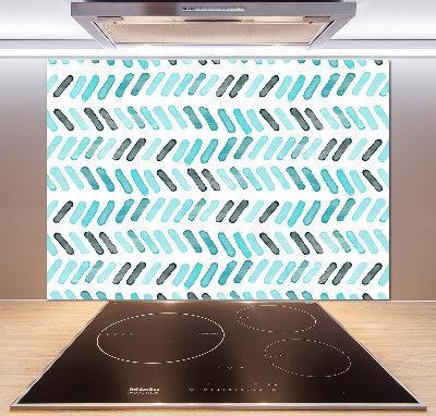 Platte für Küchenrückwand Blaues Fischgrätmuster