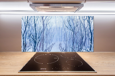 Platte für Küchenrückwand Wald im Winter
