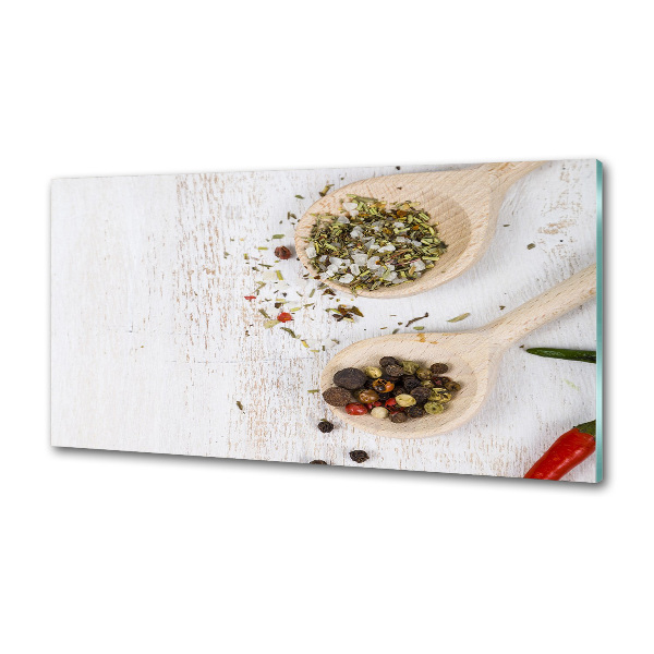 Glasrückwand für die küche Gemüse und Gewürze