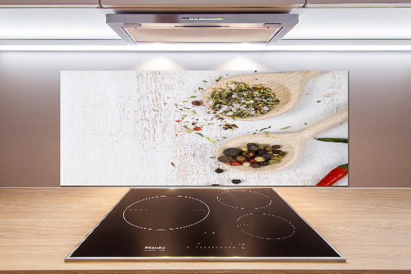 Glasrückwand für die küche Gemüse und Gewürze