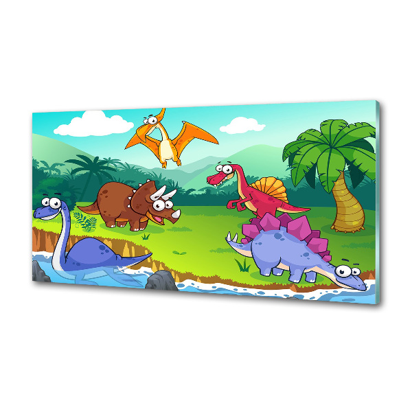 Glasrückwand für die küche Dinosaurier