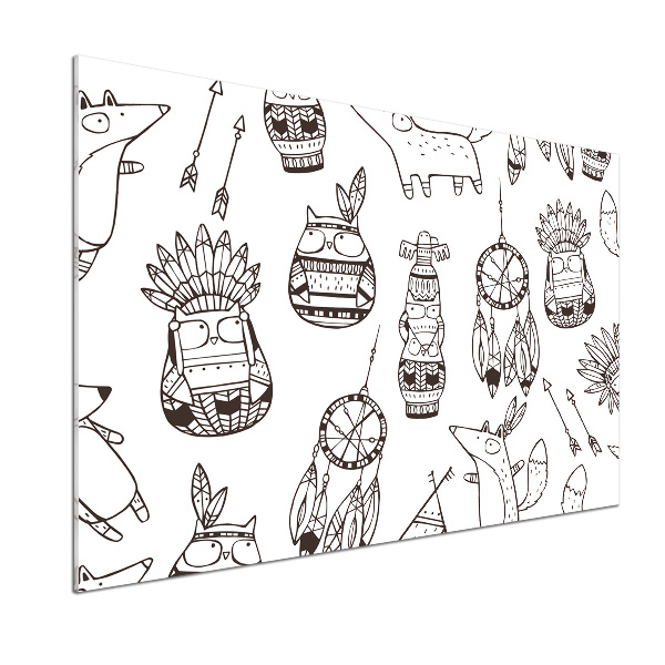 Küchen wandpaneel Indische Eulen