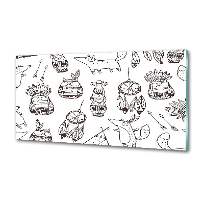 Küchen wandpaneel Indische Eulen