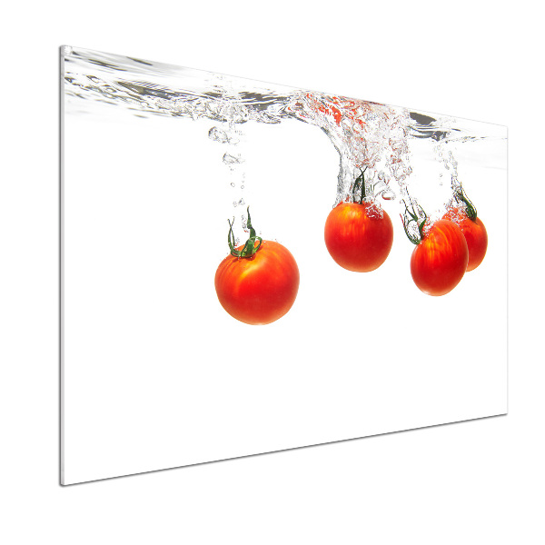 Glasrückwand für die küche Tomaten unter Wasser