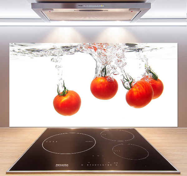 Glasrückwand für die küche Tomaten unter Wasser