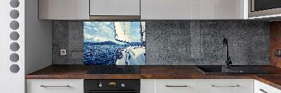 Platte für Küchenrückwand Eine Yacht gegen das Meer