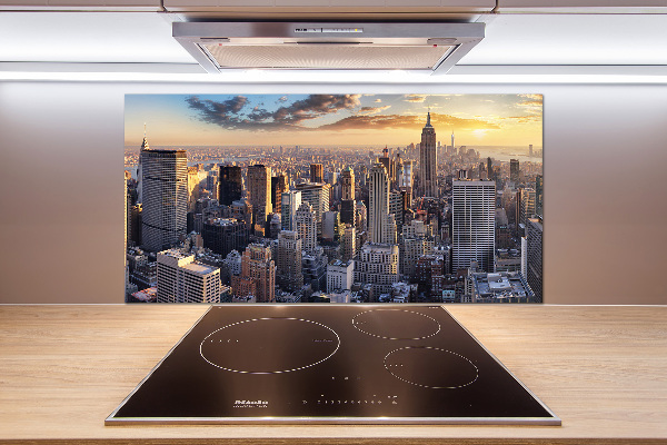 Glasrückwand für die küche New York aus der Vogelperspektive