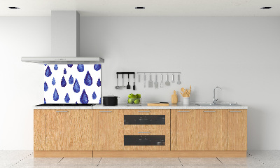 Platte für Küchenrückwand Blaue Tropfen