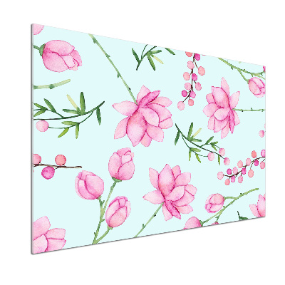 Glasrückwand für die küche Blüten und Beeren