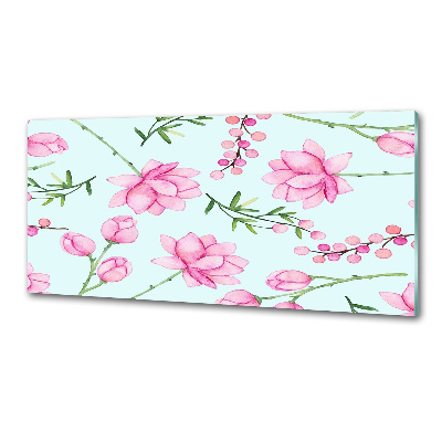 Glasrückwand für die küche Blüten und Beeren