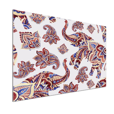 Glasrückwand für die küche Elefantenornamente