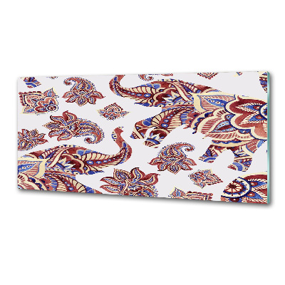 Glasrückwand für die küche Elefantenornamente