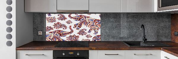 Glasrückwand für die küche Elefantenornamente