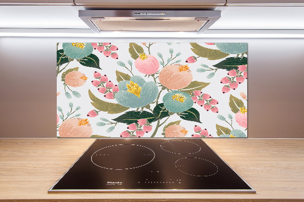 Platte für Küchenrückwand Blumenmuster