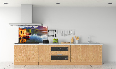 Glasrückwand für die küche See in den Bergen