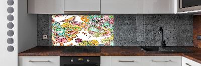 Platte für Küchenrückwand Vogel und Ornamente