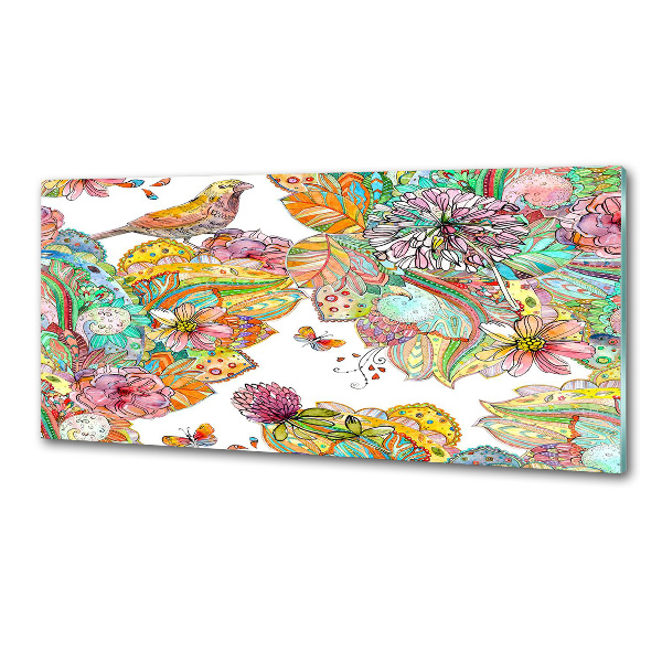 Platte für Küchenrückwand Vogel und Ornamente