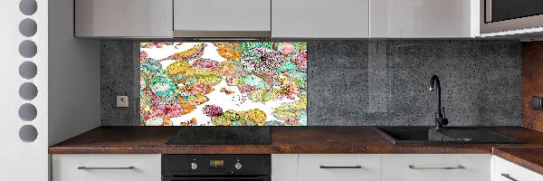 Platte für Küchenrückwand Vogel und Ornamente