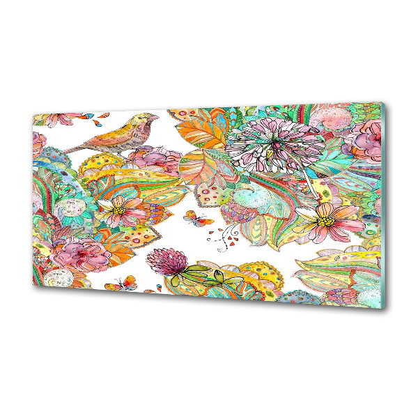 Platte für Küchenrückwand Vogel und Ornamente