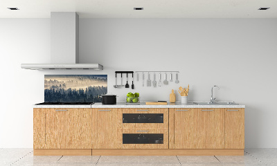 Küchen wandpaneel Nebel über dem Wald