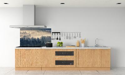 Küchen wandpaneel Nebel über dem Wald