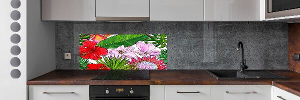 Platte für Küchenrückwand Hawaiianische Blumen