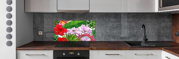 Platte für Küchenrückwand Hawaiianische Blumen