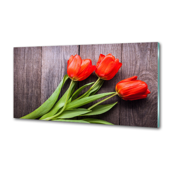 Küchen wandpaneel Rote Tulpen
