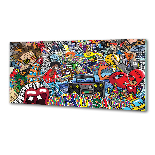 Küchen wandpaneel Musikalische Collage