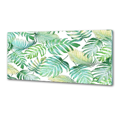 Glasrückwand für die küche Tropische Blätter