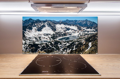 Glasrückwand für die küche See in den Tatra-Bergen