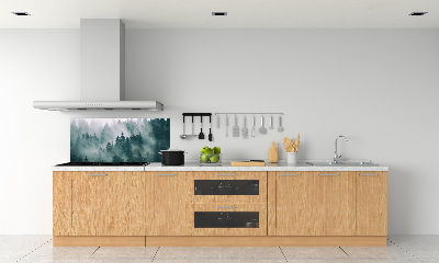 Glasrückwand für die küche Nebel über dem Wald