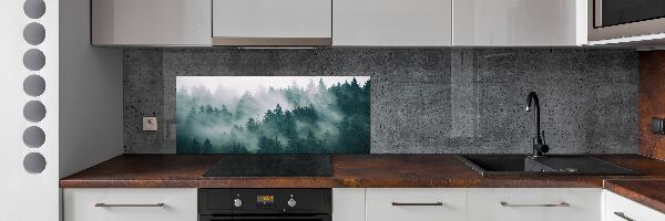 Glasrückwand für die küche Nebel über dem Wald