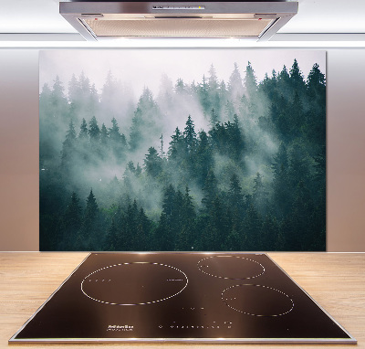 Glasrückwand für die küche Nebel über dem Wald